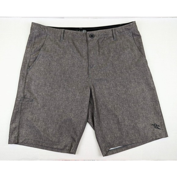 Da Hui Men's 40 Hybrid Shorts Gray Drawstring Casual Beach Lightweight Stretch - Picture 1 of 12